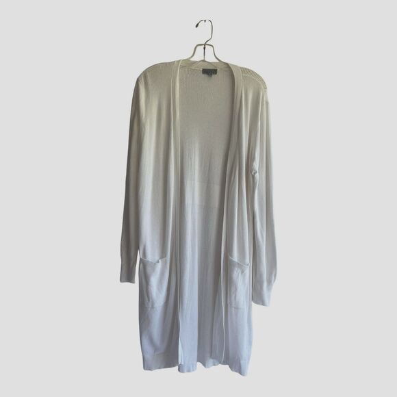 Joseph A Women's Cardigan Size M White 78% Rayon Midi RN 125019 - Picture 2 of 4